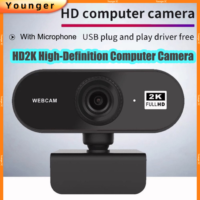 กล้องคอมพิวเตอร์ 2K HD พร้อมลดเสียงรบกวน,วิดีโอหลักสูตรออนไลน์ Micro 1080P, 720P Full HD Video Call กล้องเว็บ USB สําหรับ PC/แล็ปท็อป