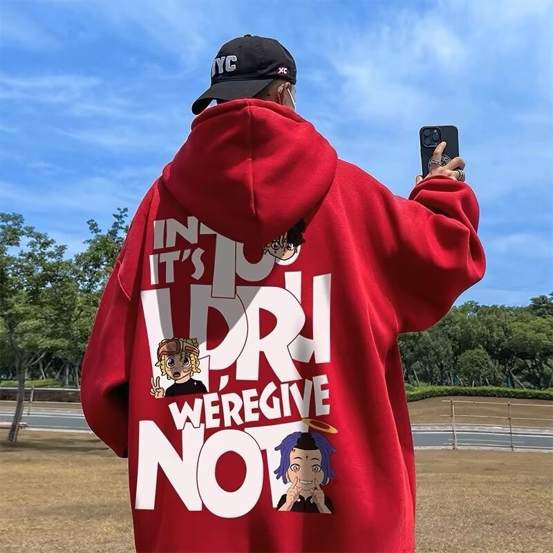 8xl Hoodie Pullover หลวม Fit Hip Hop อินเทรนด์นักร้องตัวอักษรอเมริกันเสื้อผ้าผู้ชายและแฟชั่นคู่