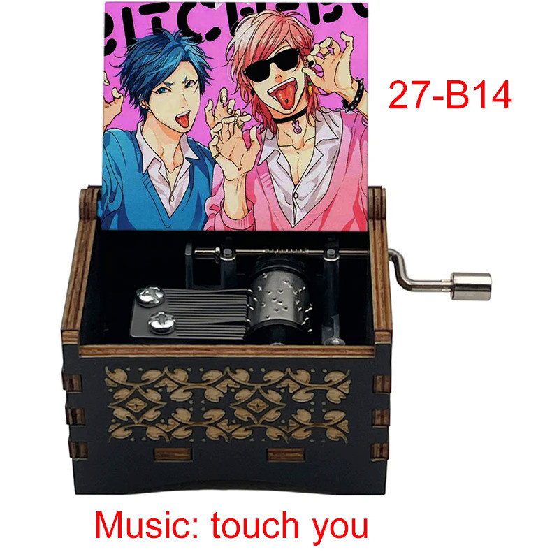 Yarichin b Club Ayato Yuri print Wooden music theme touch you black Music Box anime Friends cosplay 