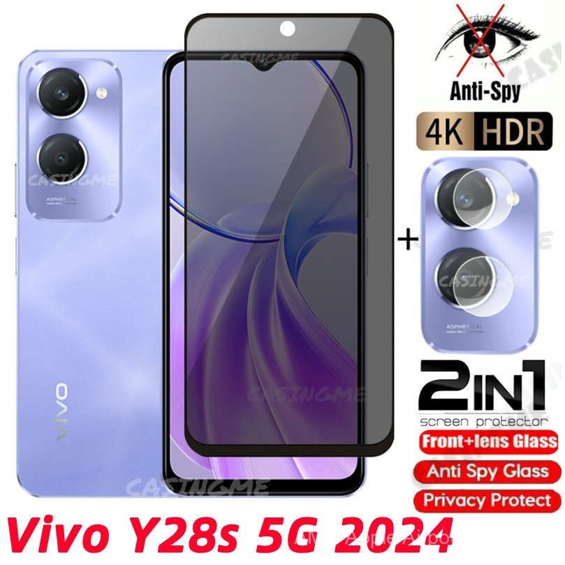 VIVO y28s 5G 2024กระจกนิรภัยส่วนตัว Anti-Spy เต็มรูปแบบป้องกันหน้าจอ Anti Peek ความเป็นส่วนตัวฟิล์มส