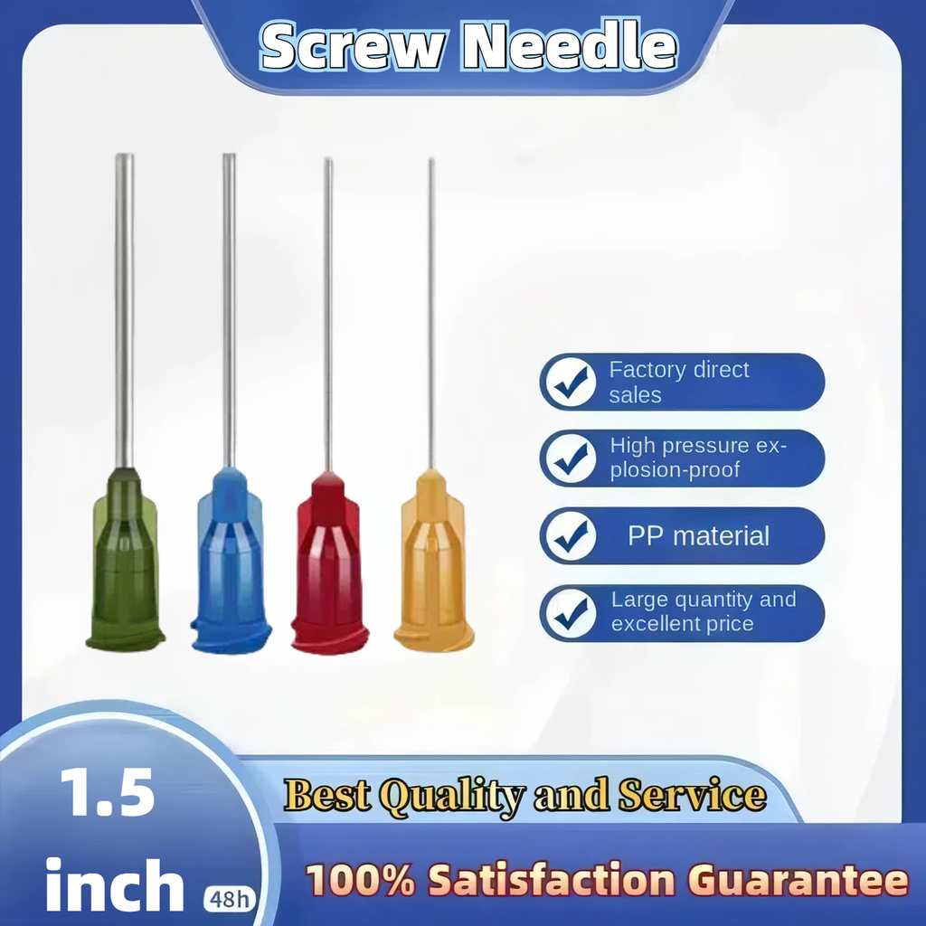 10pcs 38mm 1.5นิ้ว 14G-30G สกรูหัวฉีดเข็มพลาสติกเหล็ก หัวเข็มหยอดกาว ปลายสแตนเลส เข็มหยอดของเหลว วัสดุสิ้นเปลือง Dispenser อุปกรณ์เสริมเข็ม 14G/15G/16G/17G/18G/19G/20G/21G/22G/23G/24G/25G/26G/27G/30G