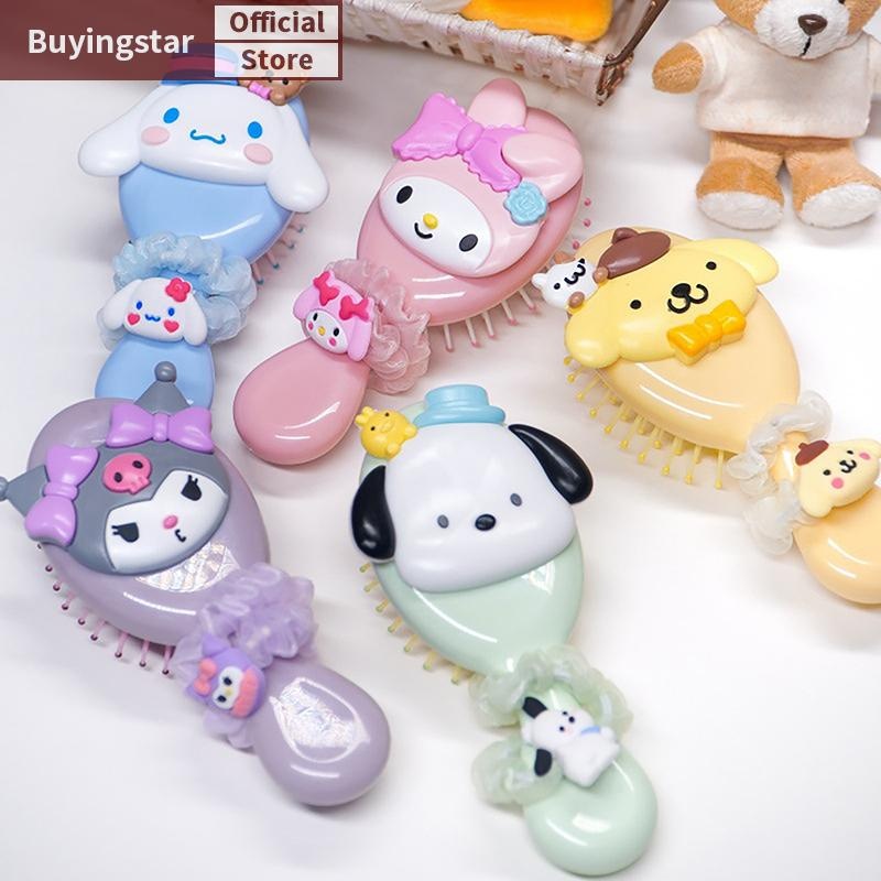 Zcx Sanrio Air Cushion หวีนวด Cinnamoroll Kuromi Mymelody Pochacco หวีแบบพกพาแปรงผมสําหรับสาวของขวัญการ์ตูน VO