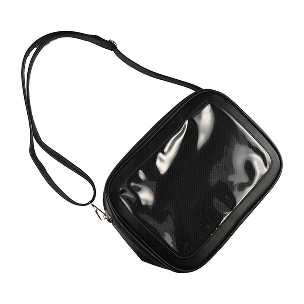 Adamesuo สีทึบ Itabag, กระเป๋าซิป PU กระเป๋าโปร่งใส, มัลติฟังก์ชั่ผ้าฝ้ายตุ๊กตากระเป๋ากระเป๋าสตางค์กระเป๋าสะพายกระเป๋าเดินทาง
