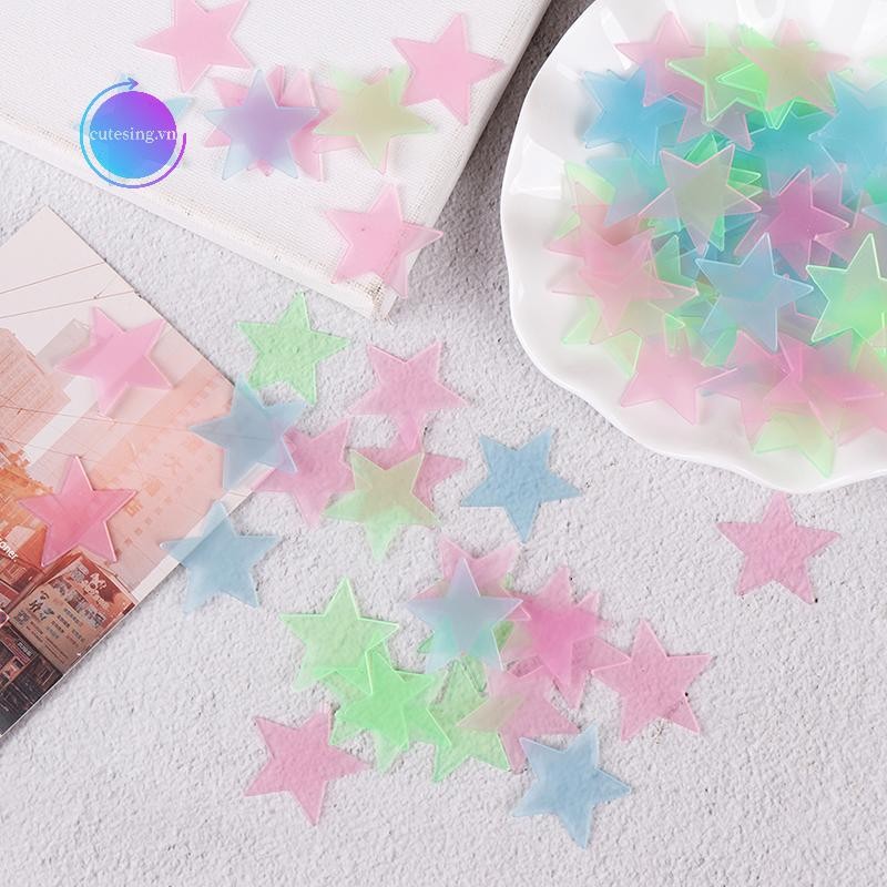 Goddes 100 ชิ้น 3D ดาวเรืองแสงในที่มืดเรืองแสงผนังพลาสติก er home TH