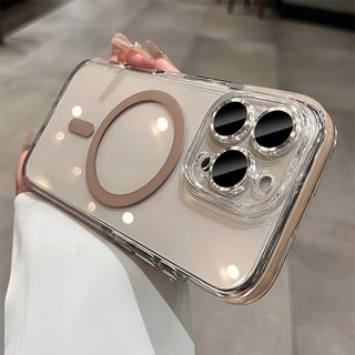 Crystal Clear Shield Magnetic Phone Case for IPhone 16 Pro Max 13 14 15 Pro Max Plus Transparent Soft Silicone Casing Cover