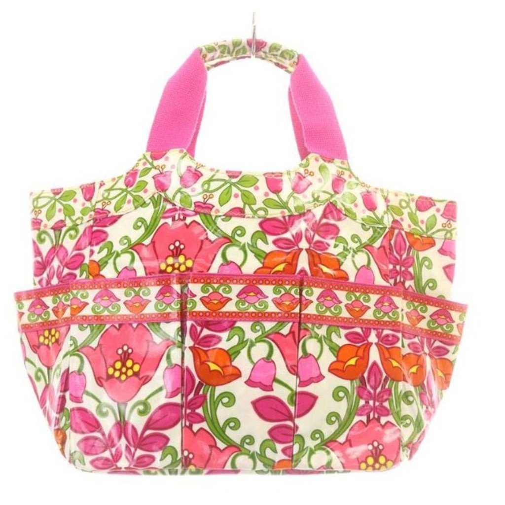 Vera Bradley Vinyl Tote Handbag สีชมพูส่งตรงจากญี่ปุ่น มือสอง
