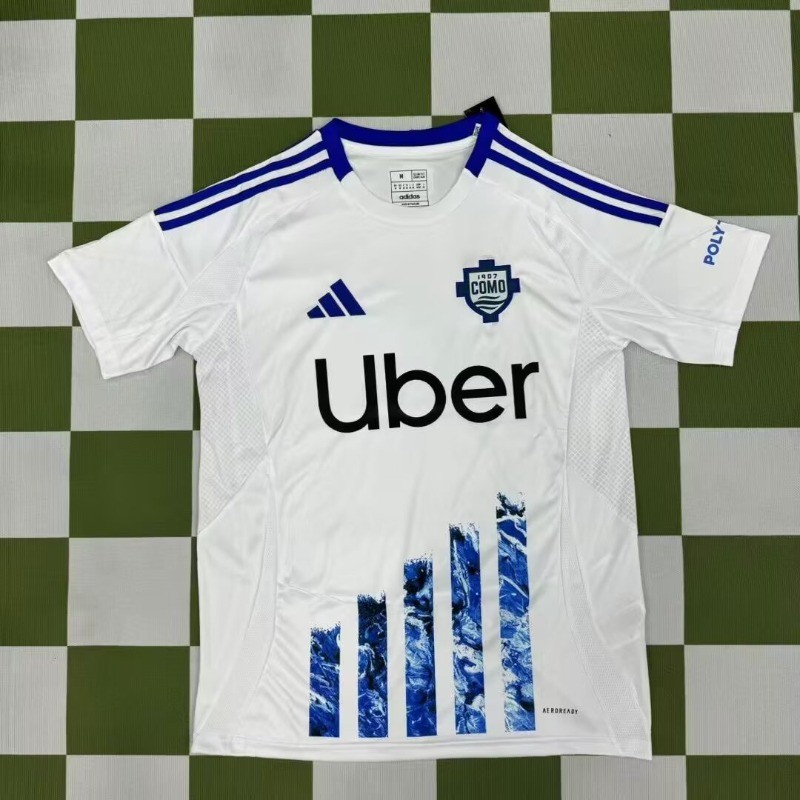 24-25 Como Away Jersey S-XXL คุณภาพสูงแขนสั้นแห้งเร็วกีฬาฟุตบอล Top AAA