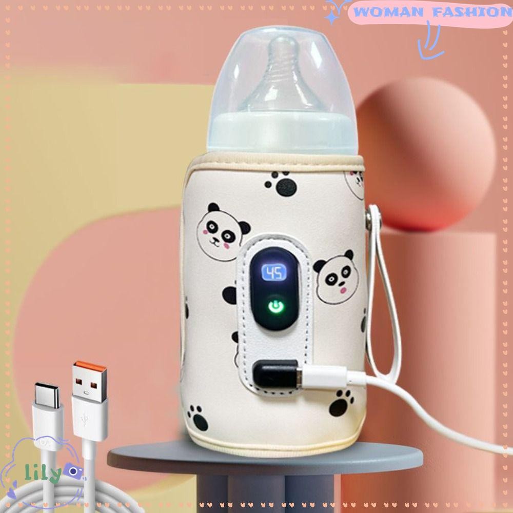 Lily เครื่องทําความร้อนขวดนม, Baby Nursing Travel เครื่องทําความร้อนแขน USB เครื่องอุ่นนม, กระเป๋าฉนวนจอแสดงผลดิจิตอลอุณหภูมิคงที่ขวดนมความร้อนกลางแจ้ง