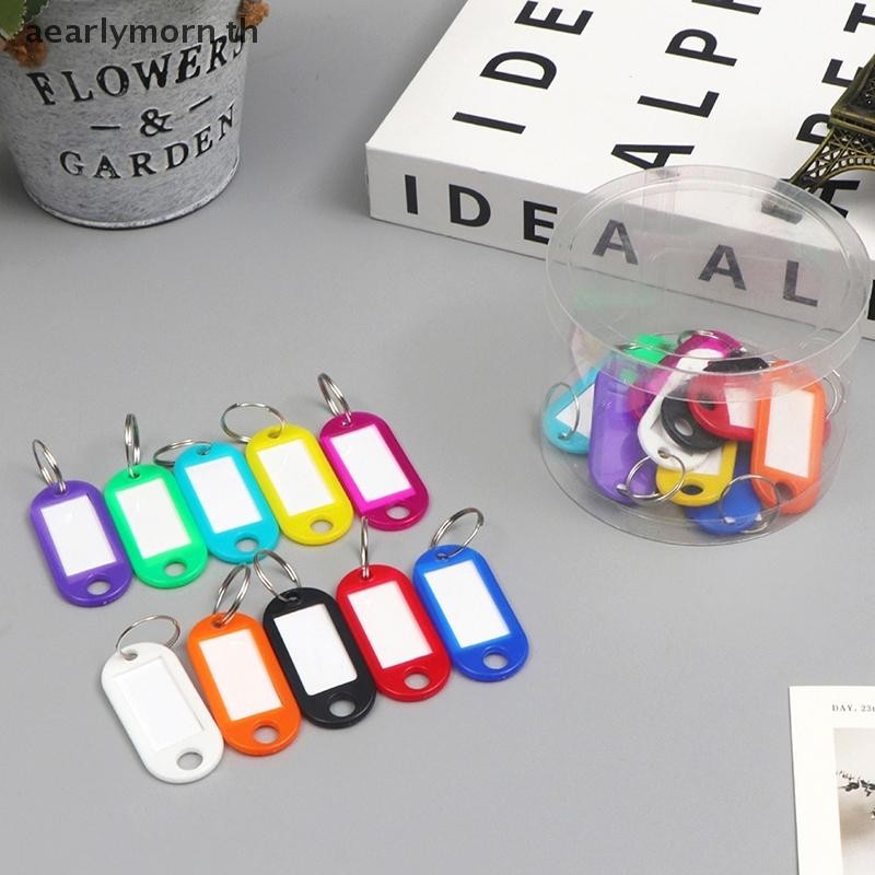 AA 50 ชิ้นที่มีสีสันพวงกุญแจแท็กกุญแจป้าย ID ชื่อห้องที่อยู่ TEL หมายเลข Marker Key แท็ก Baggage แท็กแยกแหวน TH