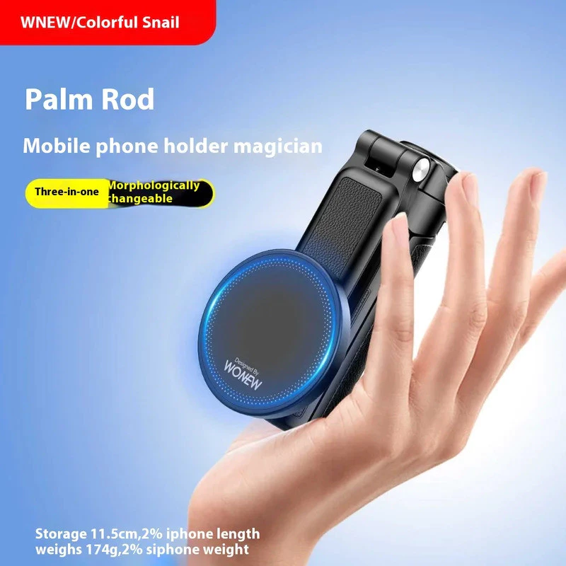 Wonew Z2 สามในหนึ่งเดียว Mini Selfie Stick Magnetic Selfie วงเล็บโทรศัพท์มือถือน้ําหนักเบาขาตั้งกล้องถ่ายภาพสําหรับ Vlog Selfie thumbnail 3