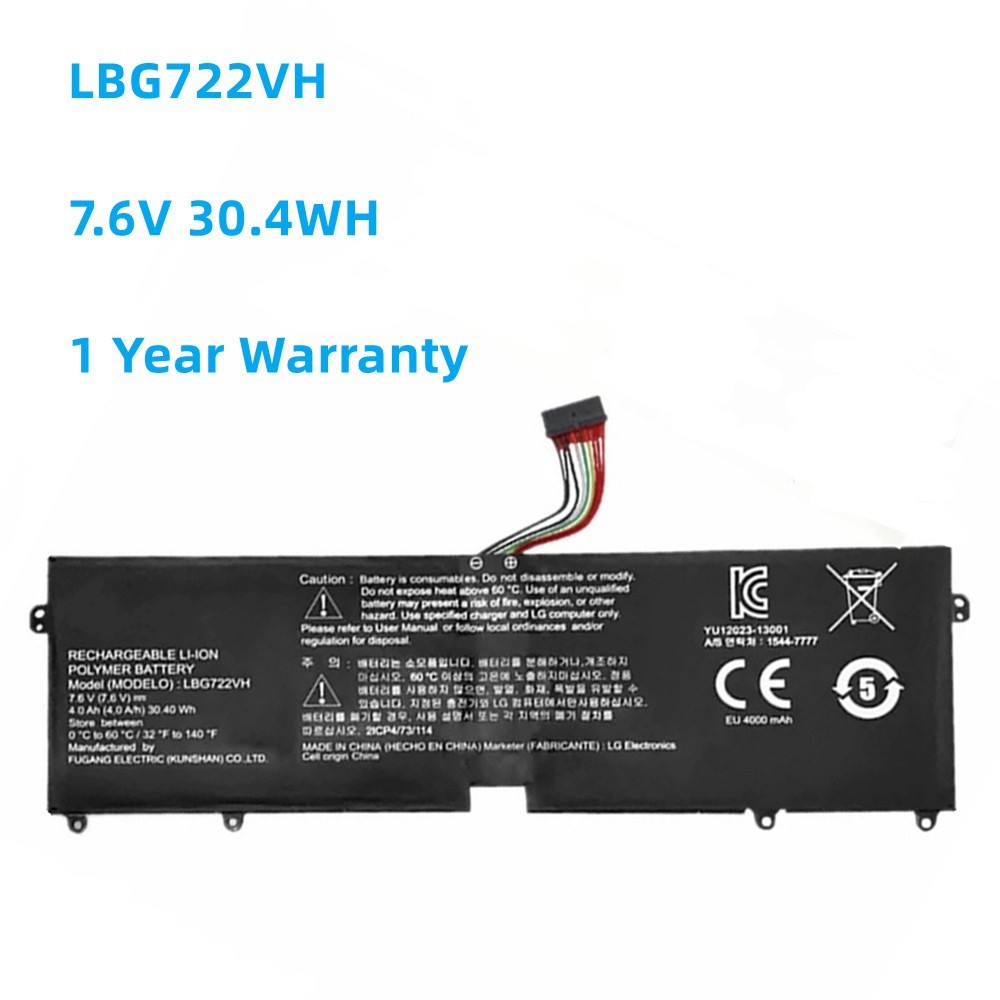 New LBG722VH Battery For LG Gram 13Z940 13Z970 14Z950 15Z960 15Z975 Series LBP7221E 7.6V 30.4Wh