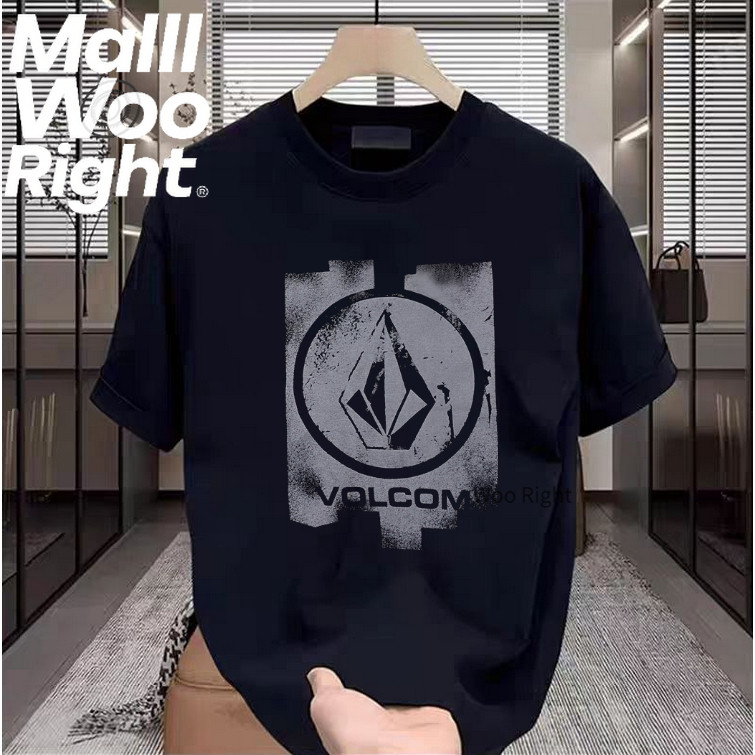 (จัดส่งตลอด 24 ชั่วโมง)Woo Right ฤดูร้อนนมผ้าไหมเสื้อยืดคอกลมลายเรขาคณิตพิมพ์แขนสั้นหลวมด้านบนทุกการแข่งขัน