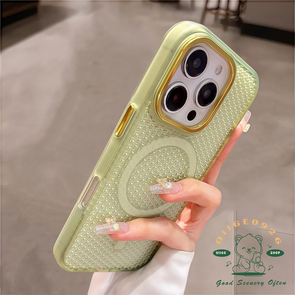 สีโปร่งใสกระจายความร้อนแม่เหล็กเคสโทรศัพท์iphone16 Pro Max 15 14 13 12ปลอกสําหรับเคสiPhone PC Hard Shellกันกระแทก