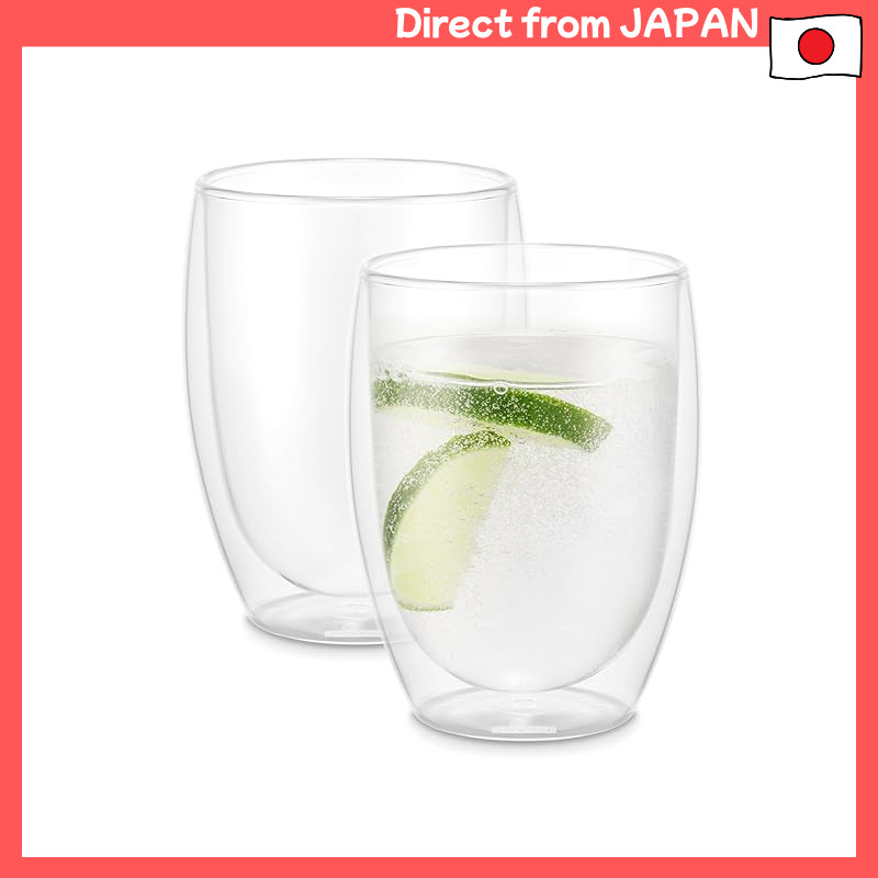 BODUM Pavina Double Wall Glasses 350ml (Set of 2) - Heat and Cold Insulation, Double-Walled Structur