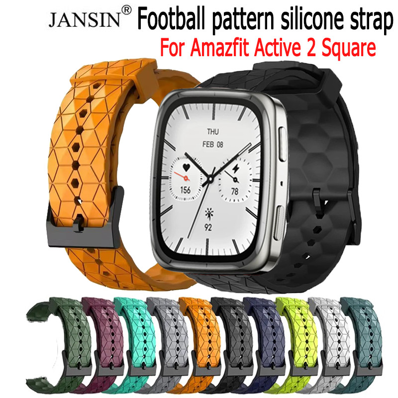 รูปแบบฟุตบอล สําหรับ Amazfit Active 2 Square สําหรับ Watch band สายรัดข้อมือสร้อยข้อมือเข็มขัด