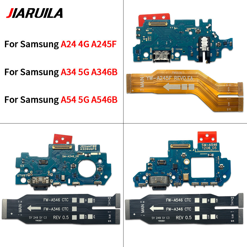สําหรับ Samsung A24 4G A245F A35 A346B A54 5G USB ชาร์จ + หลัก borad เมนบอร์ด flex cable
