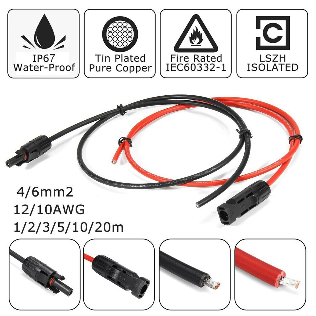 Risin 15 เมตร TUV UL ได้รับการอนุมัติไฟฟ้า PV DC 2pfg 1169 PV1-F 1X4mm2 สายไฟพลังงานแสงอาทิตย์ Adapt