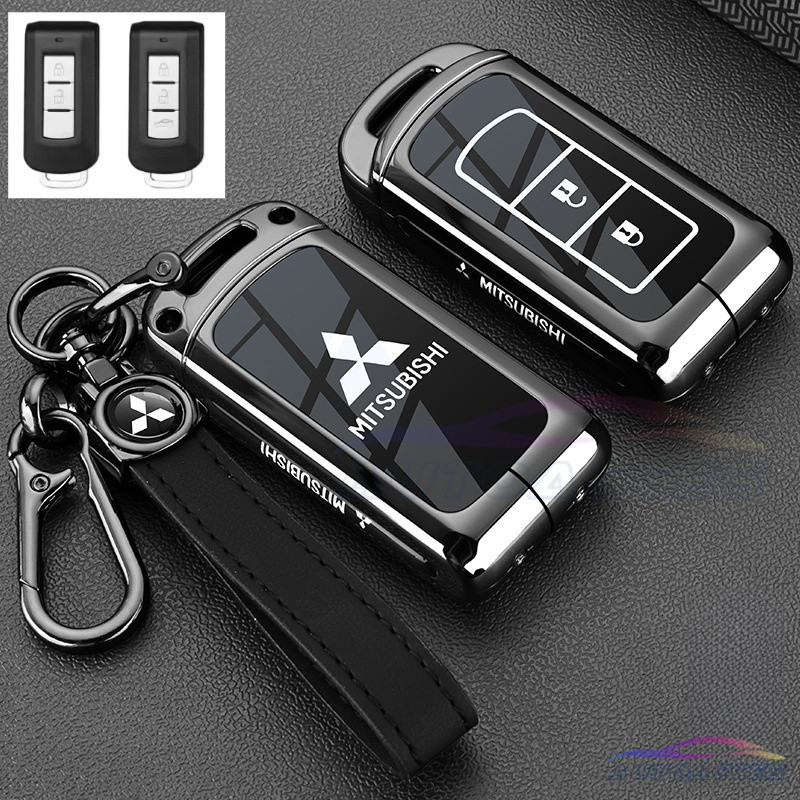 สังกะสีอัลลอยด์ฝาครอบกุญแจรถสําหรับ Mitsubishi XPander GLS AT 2025, Xpander, Triton, Xforce, Lancer ex, Pajero Sport Attrage, Montero Remote Key Holder ป้องกัน Keybox