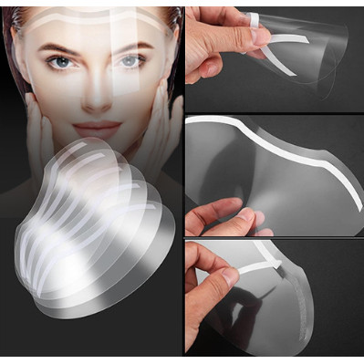 โปร่งใส Self-กาว Face Shields - Makeup Shower Visors - Eye & หน้าผาก - 25/50/75/100 ชิ้น Disposable 