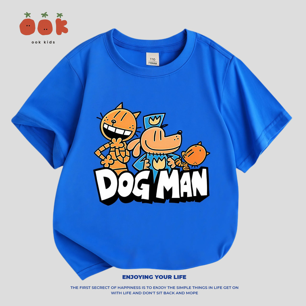 เสื้อยืดเด็ก ลาย Dog Man การ์ตูนตลก ผ้าคอตตอน นุ่ม รูปที่ 7