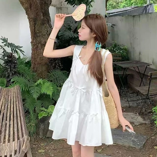 เดรสหวานโบว์ ทรงกว้างเกาหลี ละมุนทุกองศา