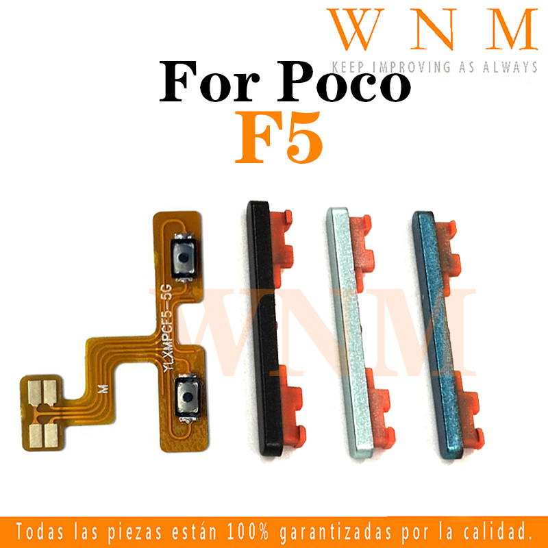 สําหรับ Poco F5 ปุ่มเปิดปิดปุ่มสวิทช์ด้านข้าง Key Volume Up Down Flex Cable โทรศัพท์มือถือ Part