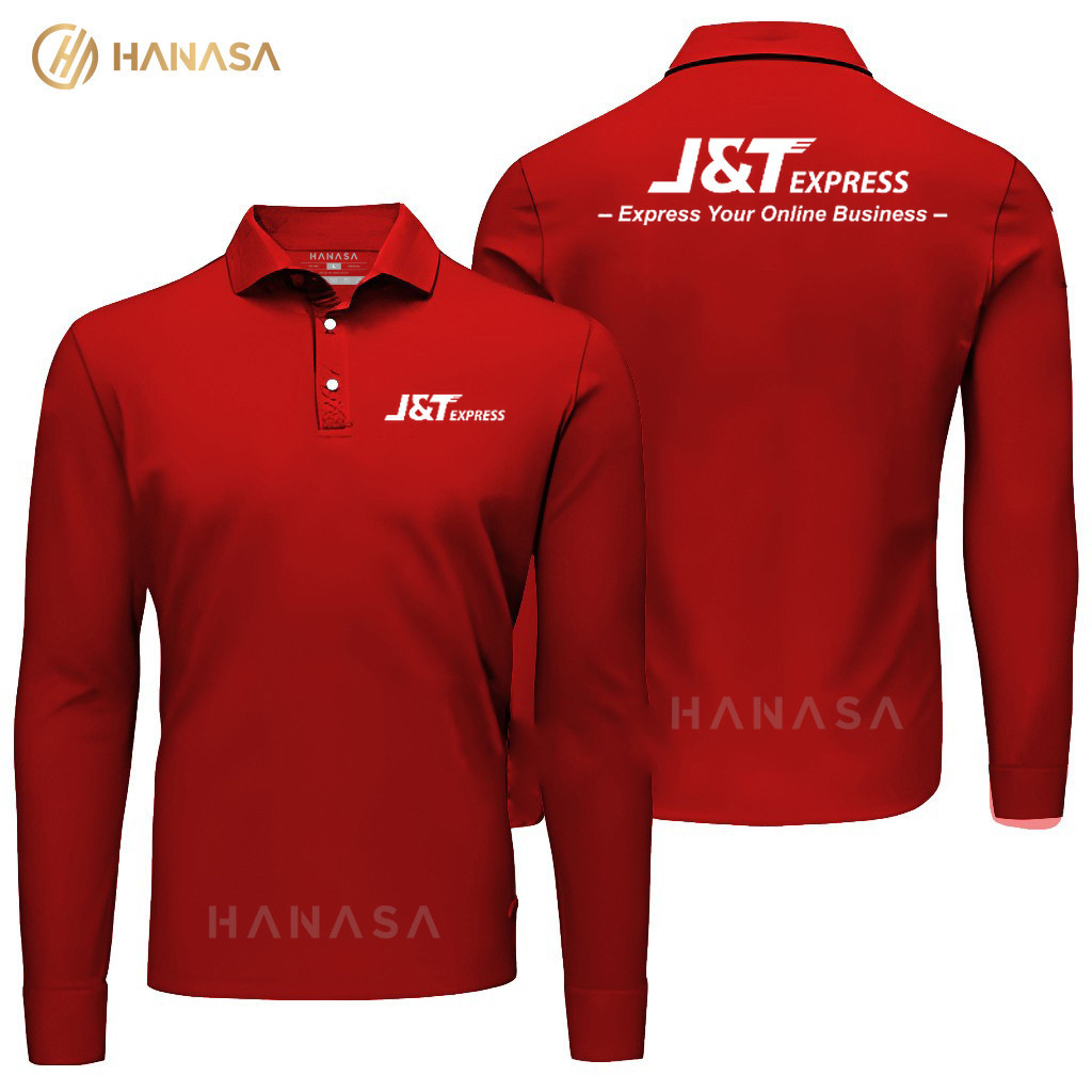 DB J&T เสื้อโปโลแขนยาว | เสื้อโปโลผู้ชายและผู้หญิง | เสื้อคอปก JNT