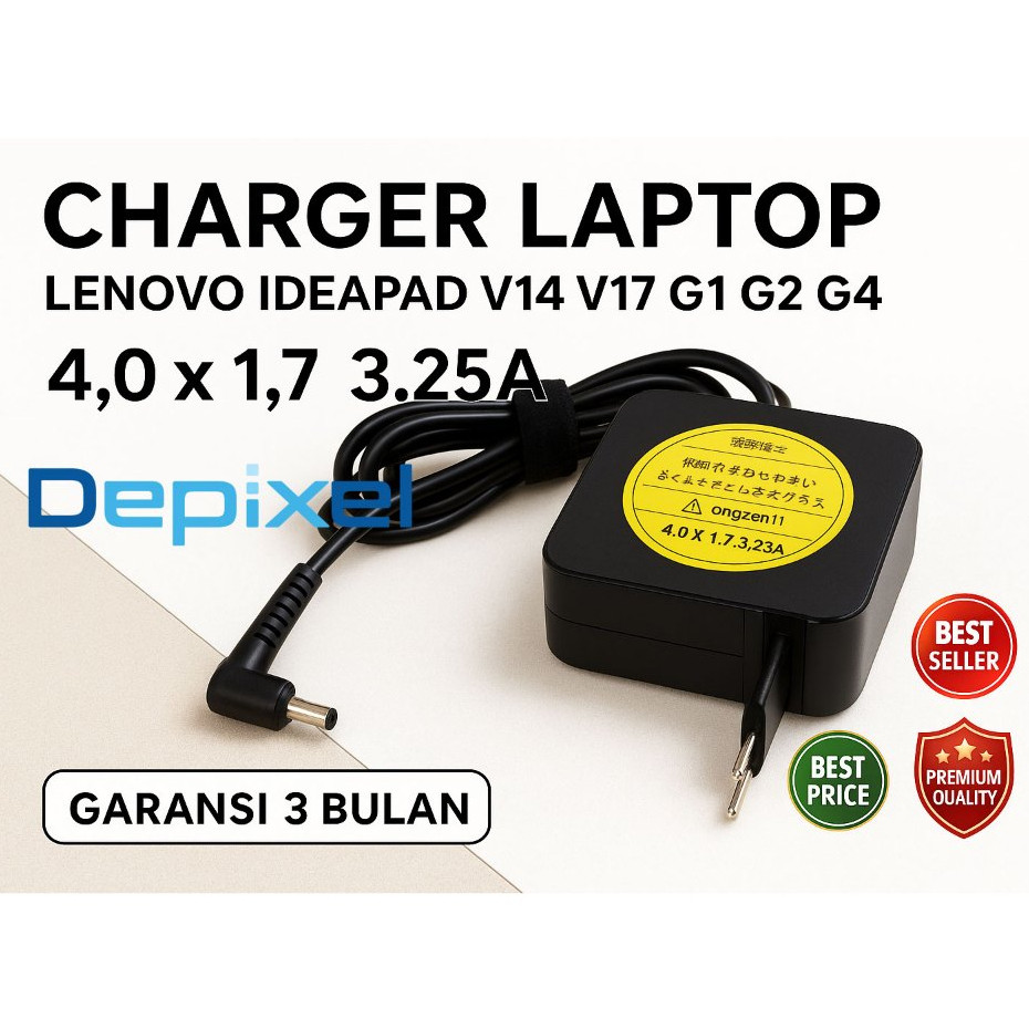 Leno Idea V14 V17 G1 G2 G3 G4 แล็ปท็อปอะแดปเตอร์ชาร์จ 4.0 x 1.7 3.25A 65W Original 3 เดือนรับประกัน