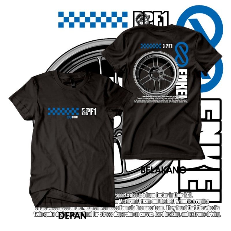 RPF1 Enkei RPF1 เสื้อยืด RPF1 ขอบเสื้อยืดรถเสื้อยืดยานยนต์เสื้อยืด