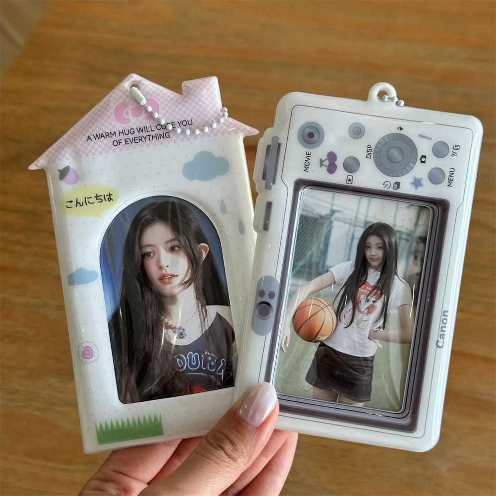 Ins ccd House Shape หนาผู้ถือบัตร 10 ซม. การ์ดขนาดเล็กโพลารอยด์การจัดเก็บจี้แสดง