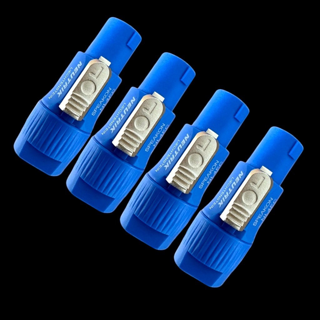 สเปคคอนลำโพงตัวผู้ SPEAKON NL4FC NEUTRIK 4 PIN. ฟ้าๆ อวบๆ สวยหรู แข็งแรง ถอดง่ายด้วยปุ่มกดที่ใหญ่ขึ้น สินค้าพร้อม