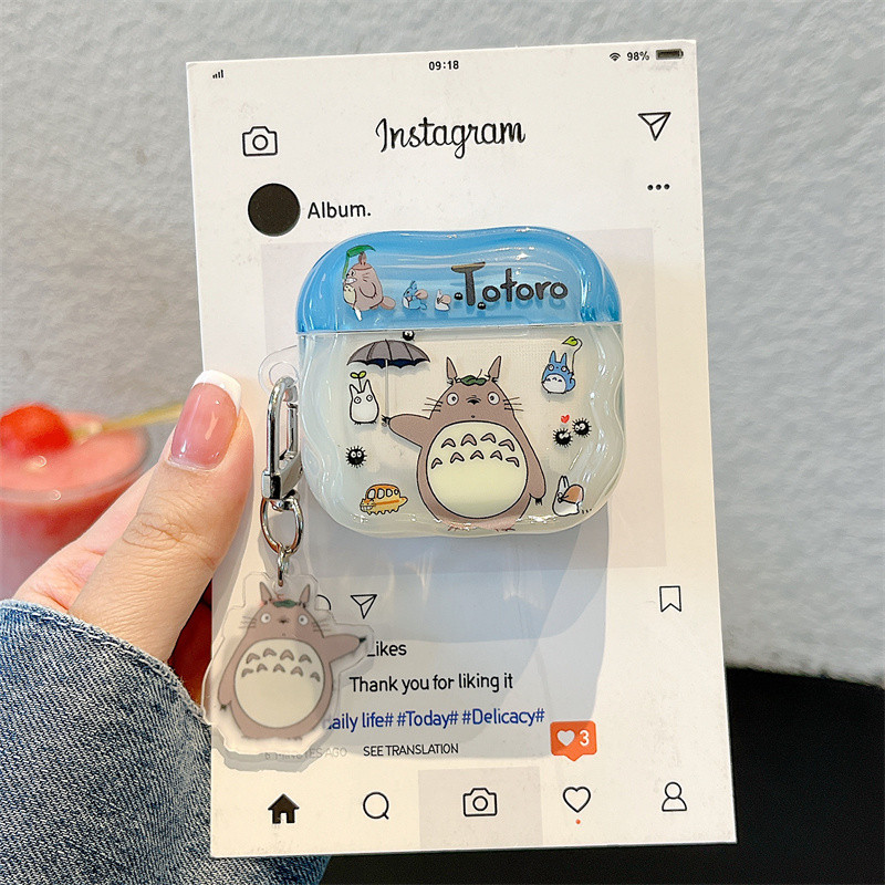 ฟางฟาง Totoro สําหรับ Airpods 1/2 3 Pro Pro2 Airpods4 หูฟังไร้สายบลูทูธป้องกันกรณี AirPods Pro 3 4 หูฟังป้องกันกรณี