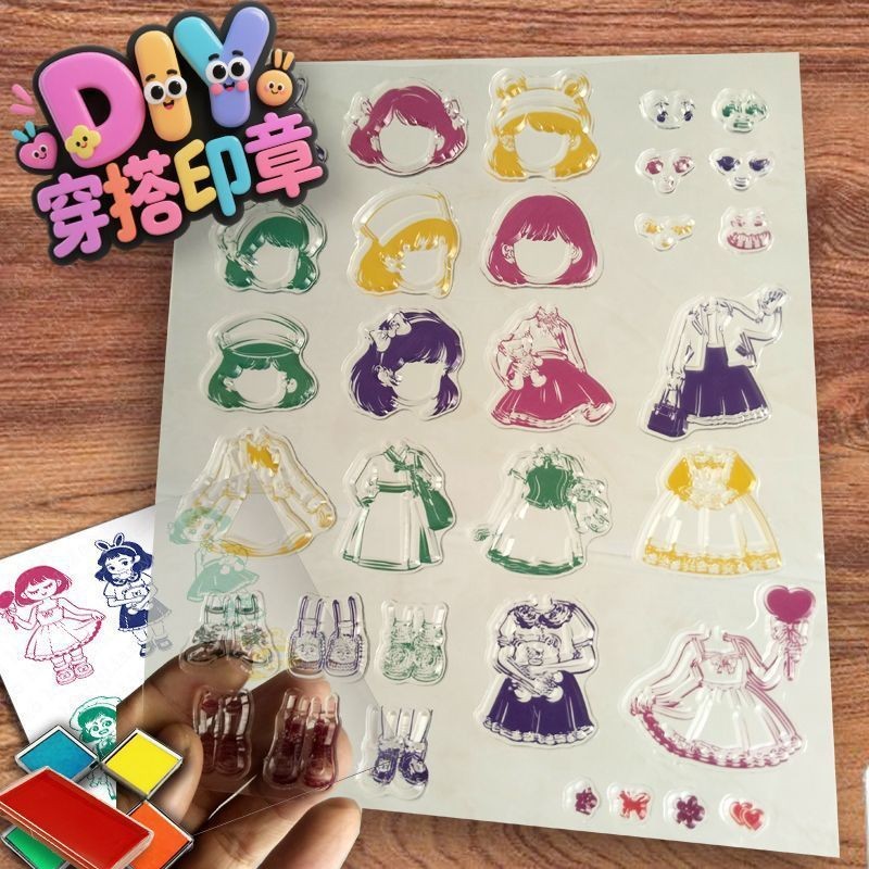 พร้อมสต็อกขายร้อน Dress-up สวมใส่แสตมป์เด็กตัวอักษร Dress-up แสตมป์ภาพวาดเจ้าหญิงคู่มือ diy ของเล่นเพื่อการศึกษาหกของขวัญ High-Qual ราคา ถูกที่สุด ดีลบีเคเค แกลเลอรีภาพที่ 7