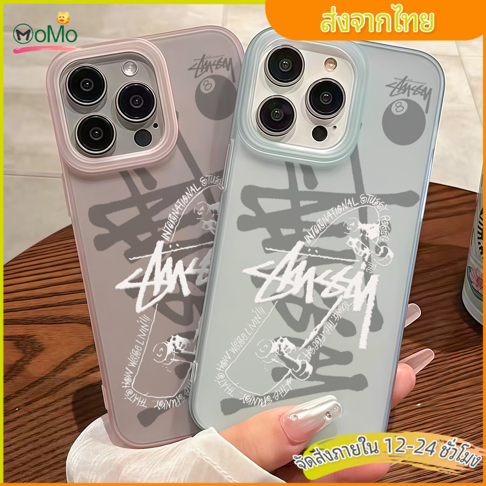 แบรนด์เทรนด์ หรูหรา คำที่เรียบง่าย สครับเคสโปร่งใสสำหรับไอโฟน11 12 13 14plus 15PRO 16promax กรณีมือถือ 6/7/8PLUS X/XR/XS - รูปที่ 2