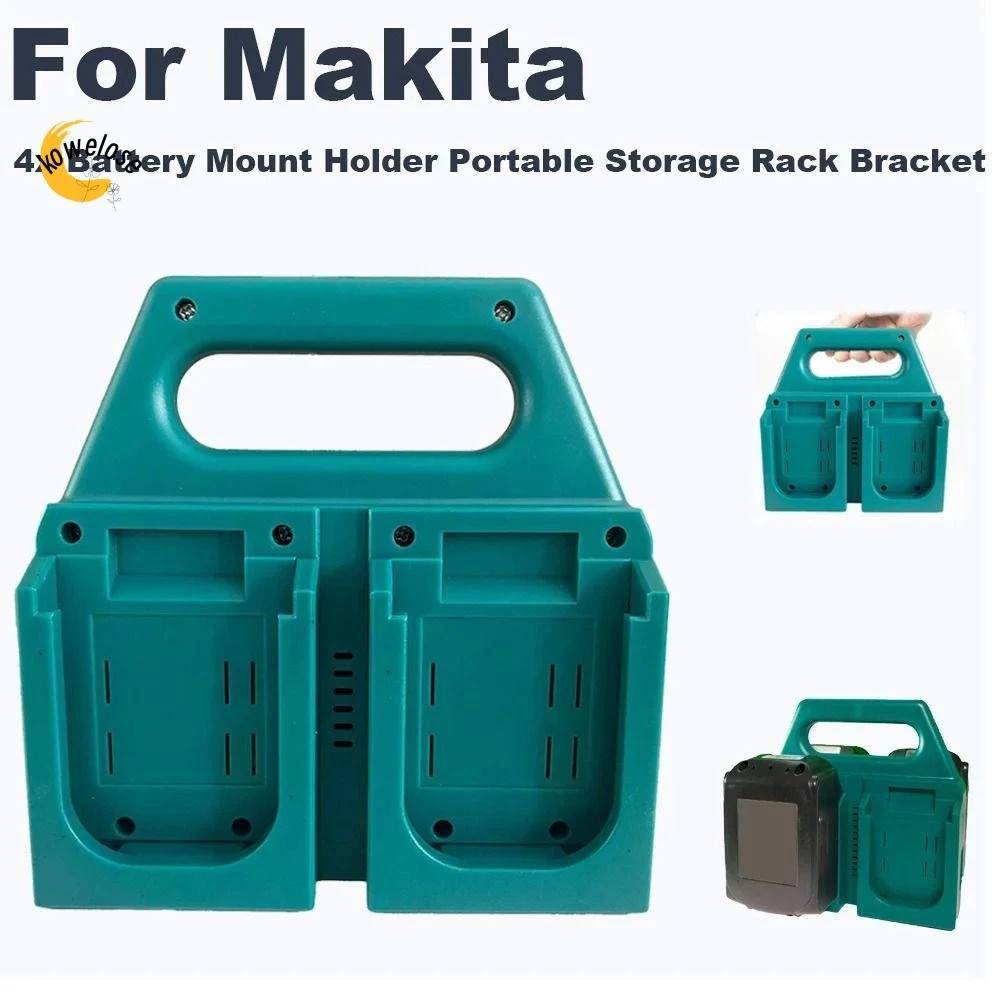 MAKITA โคเวโลส ชั้นเก็บแบตเตอรี่,4สล็อต/6สล็อตยึดอุปกรณ์แบตเตอรี่ขาตั้งแบบพกพา,ทนทานที่แข็งแกร่งลดลงพิมพ์แบตเตอรี่ฐานยึดสําหรับ ดู 18โวลต์