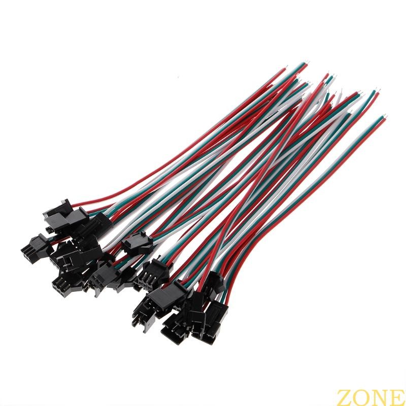 ZONG 10 คู่ 3 ขา JST SM ชายหญิงปลั๊กสายเชื่อมต่อสําหรับ WS2812B WS2812 WS2811