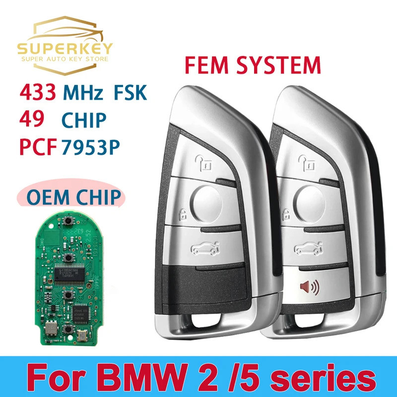 SUPERKEY FEM สมาร์ท Promixity Keyless Go กุญแจรถ 433.92 MHZ สําหรับ BMW 1 3 5 7 Series X1 X3 X5 X6 X