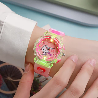 นาฬิกา 3D ไฟ LED สีสวย สายซิลิโคน สำหรับเด็กผู้หญิงน่ารักและปลอดภัย