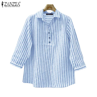 ZANZEA เสื้อเบลาส์แขนยาว 3/4 สำหรับผู้หญิง ในสไตล์เกาหลี