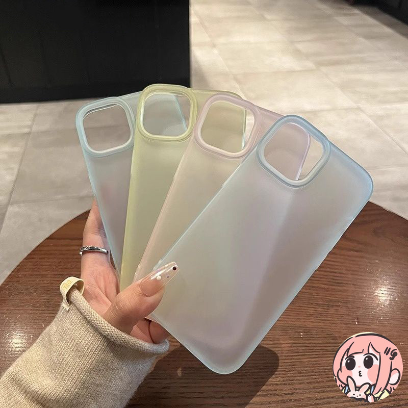 เคสไอโฟน 11 สำหรับ iPhone 16 11 13 15 12 14 Pro Max 7 8 15 16 Plus XR X XS MAX SE โทนสี Morandi เรียบง่าย ฝาปิดฝ้ารูใหญ่