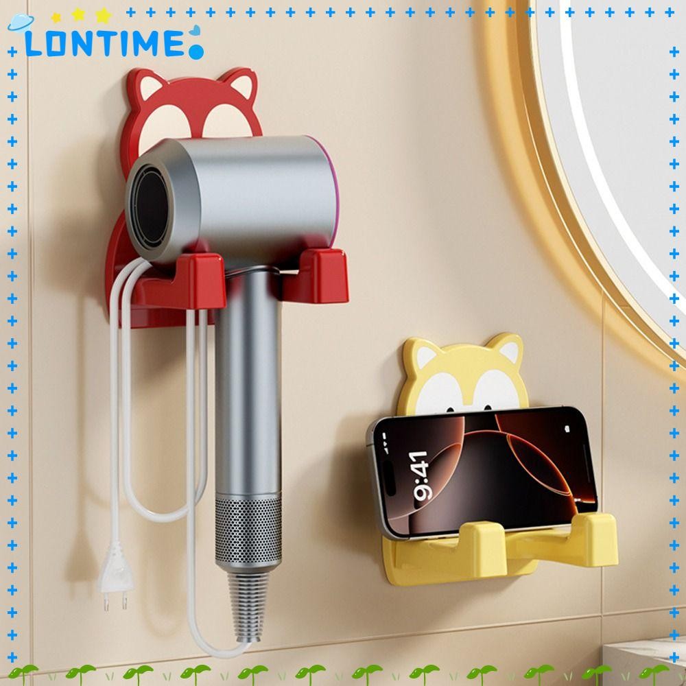 LONTIME ชั้นวางเครื่องเป่าผม,ชั้นวางประหยัดพื้นที่ที่ทนทาน Hairdryer Straightener Stand,การ์ตูน Punch-Free Hair Tool Organizer Reusable Blow Dryer Hanger ในครัวเรือน