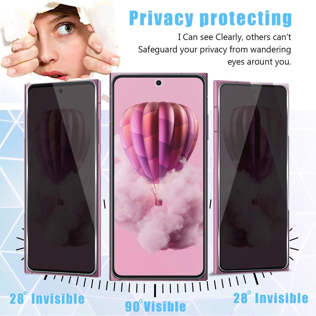 2 Pack for HMD Skyline Privacy Tempered Glass Screen Protector, 9H Anti Spy Private Film, Anti-Scrat