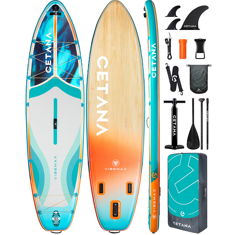CETANA SUP กันน้ํา Inflatable Paddle Board 116x35x6 ยืนสไตล์น้ําพร้อมอุปกรณ์ตกปลา SUB BOARD