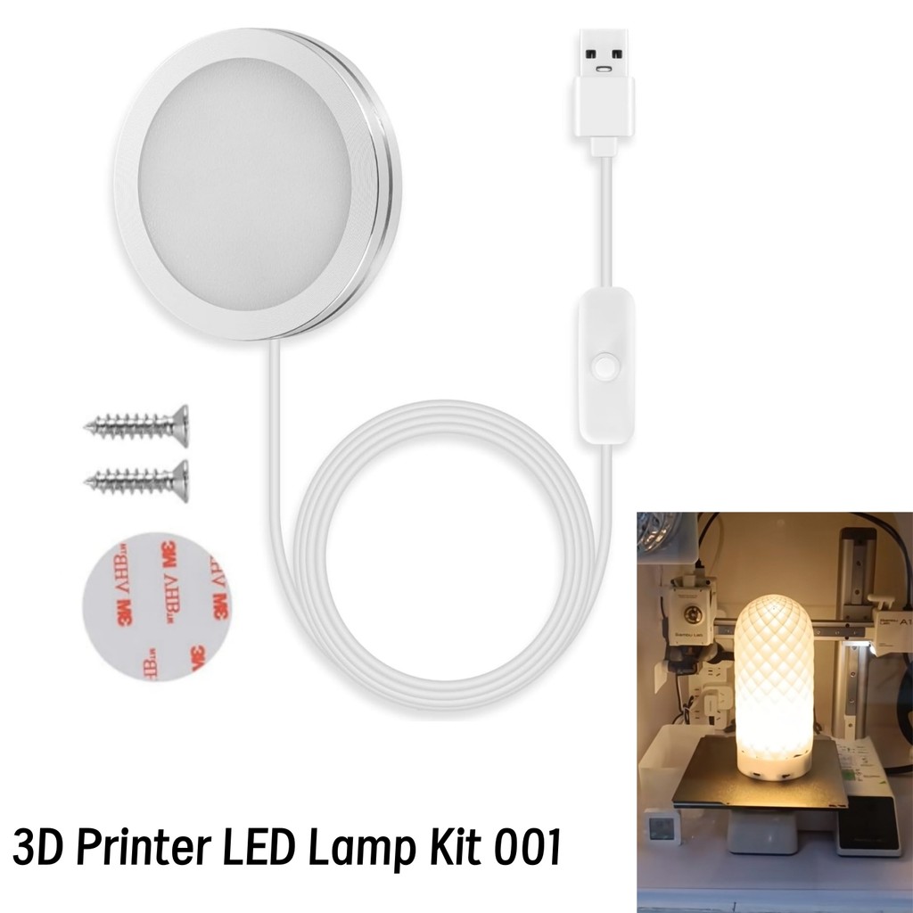 3D Printer LED Lamp For Bambulab A1/A1 Mini,P1P/P1S,X1/X1C/X1E 3D Printer Makerworld MH001 Creative 