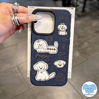 เคสหนังลายสุนัขคู่รักสุดเท่ ลายกระต่าย สีเทียนชินจังสำหรับ IPhone 17 AIR 16 11 13 15 12 14 Pro Max XR X 16 15 7 8 Plus