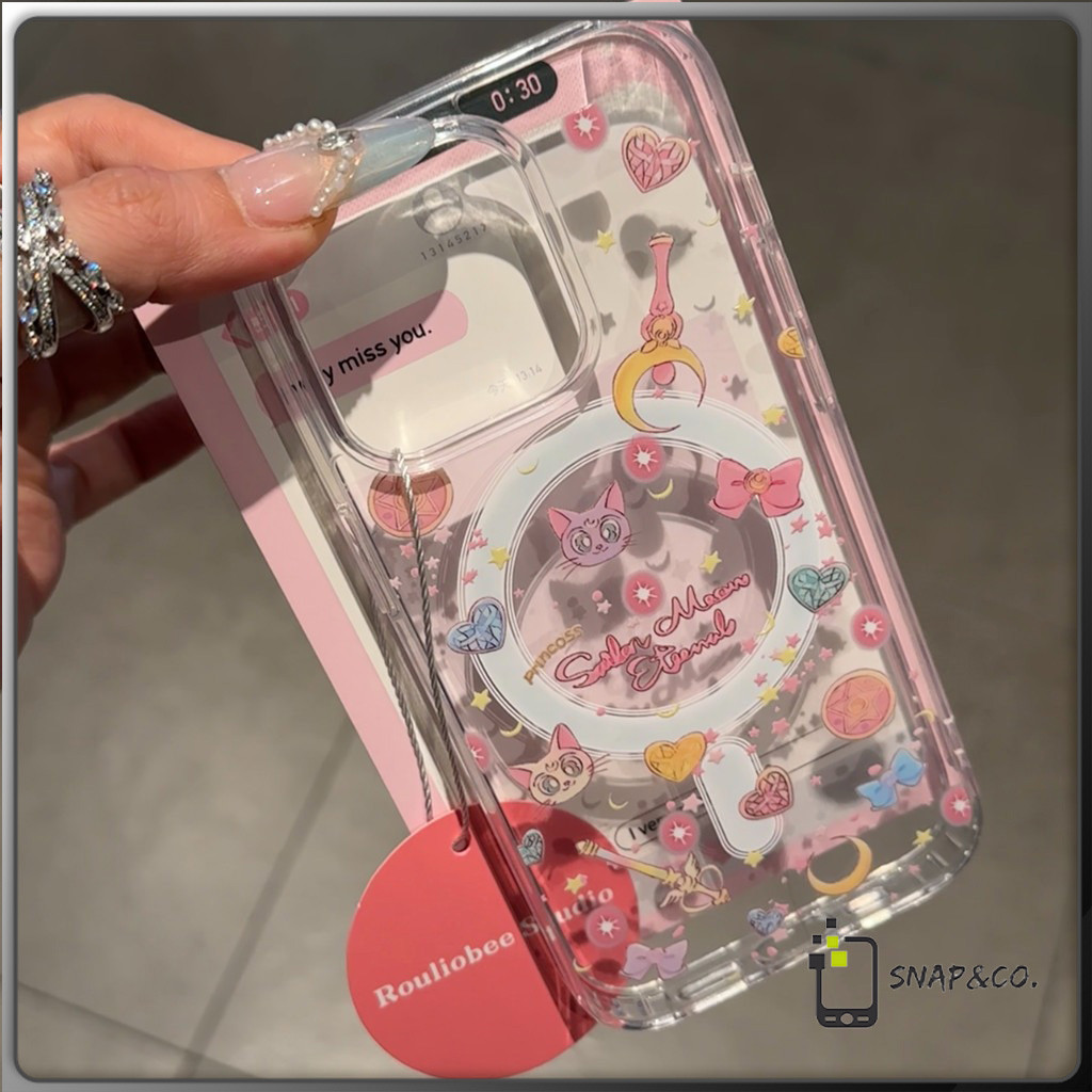 การชาร์จแบบไร้สาย เปลือกแม่เหล็ก สไตล์น่ารัก for iPhone X XS MAX XR 7/8PLUS 16 15 14 เคสไอโฟน 13 12 11 PRO MAX ขั้นสูง