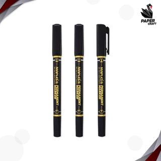MAPLES (เมเปิ้ล) ปากกามาร์คเกอร์ มาร์คเกอร์กันน้ำ รุ่น MP-C12 เขียนถุง เขียน CD หมึกน้ำเงิน ดำ แดง 2 หัว ( 1 ด้าม )