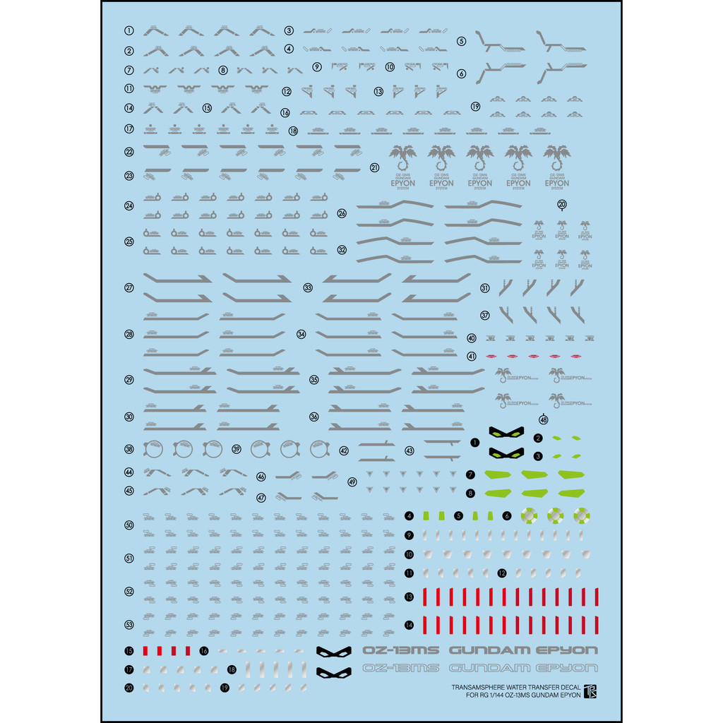 20250725 Transamsphere TRS RG 1/144 Epyon Water Slide Decal (ไม่มีฟิกเกอร์ ไม่มีรุ่น) TRSRG019