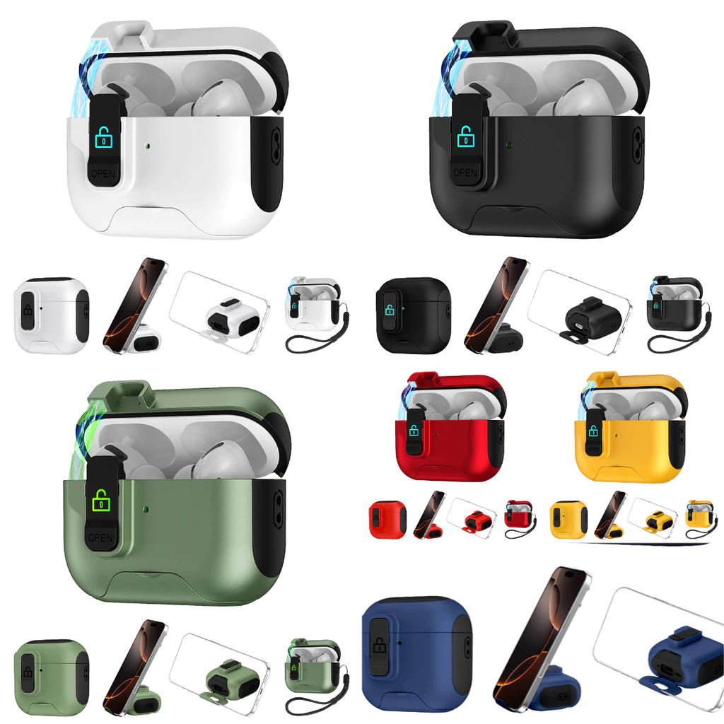 เคสแอร์พอด Case for Airpods 4 3 2 Pro 2 ฝาครอบ คลิปล็อค ป้องกันหาย เคสแข็ง พร้อมที่คล้อง รุ่นที่ พร้อมคาราบิเนอร์