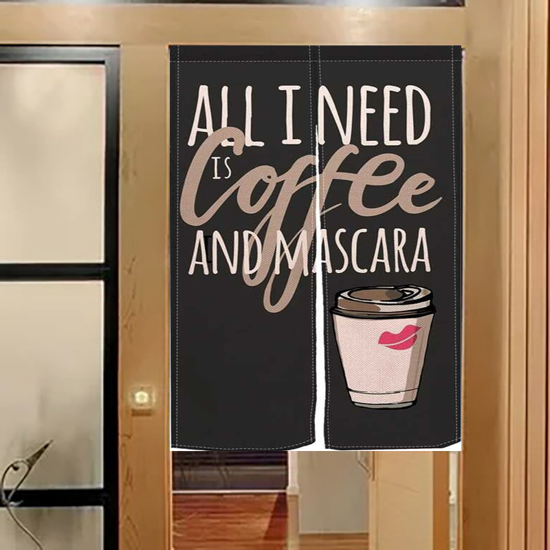 ม่านประตูญี่ปุ่น Noren Shop Entrance Wind Chime ชานมซูชิห้องครัว Partition Blackout ครึ่งผ้าม่านประต